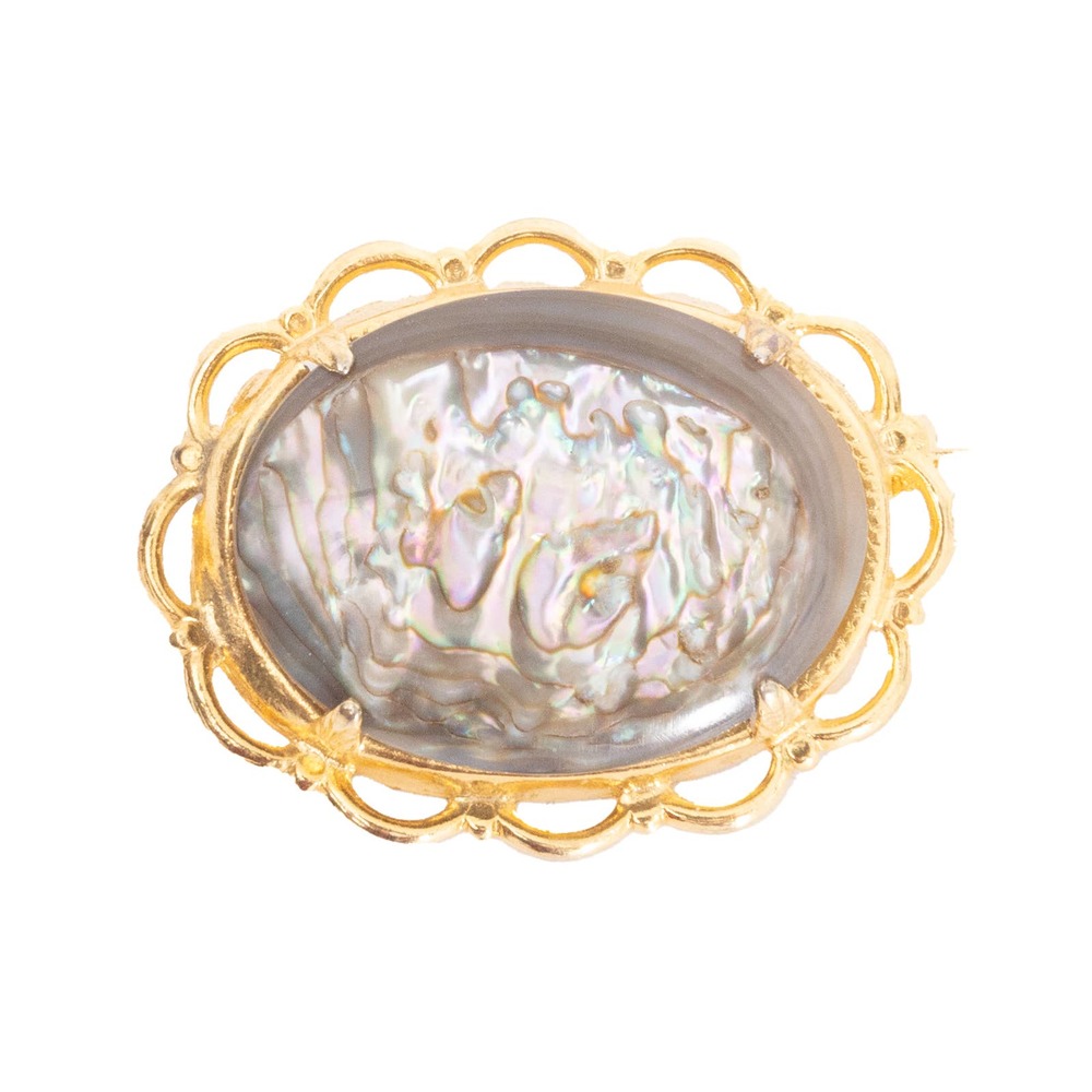 Vintage Abalone Shell Brooch Pin